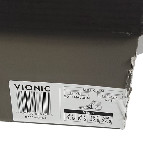 Vionic Mott Malcom Men's Sneakers High Top Comfort Shoe in White - Picture 11 of 11